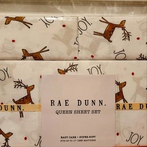 New Rae Dunn Christmas  Queen Size Sheet Set